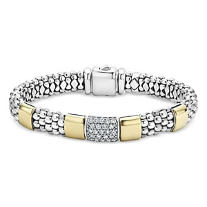 LAGOS High Bar Two-Tone Diamond Bracelet