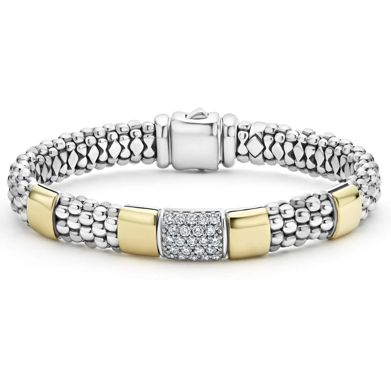 LAGOS High Bar Two-Tone Diamond Bracelet