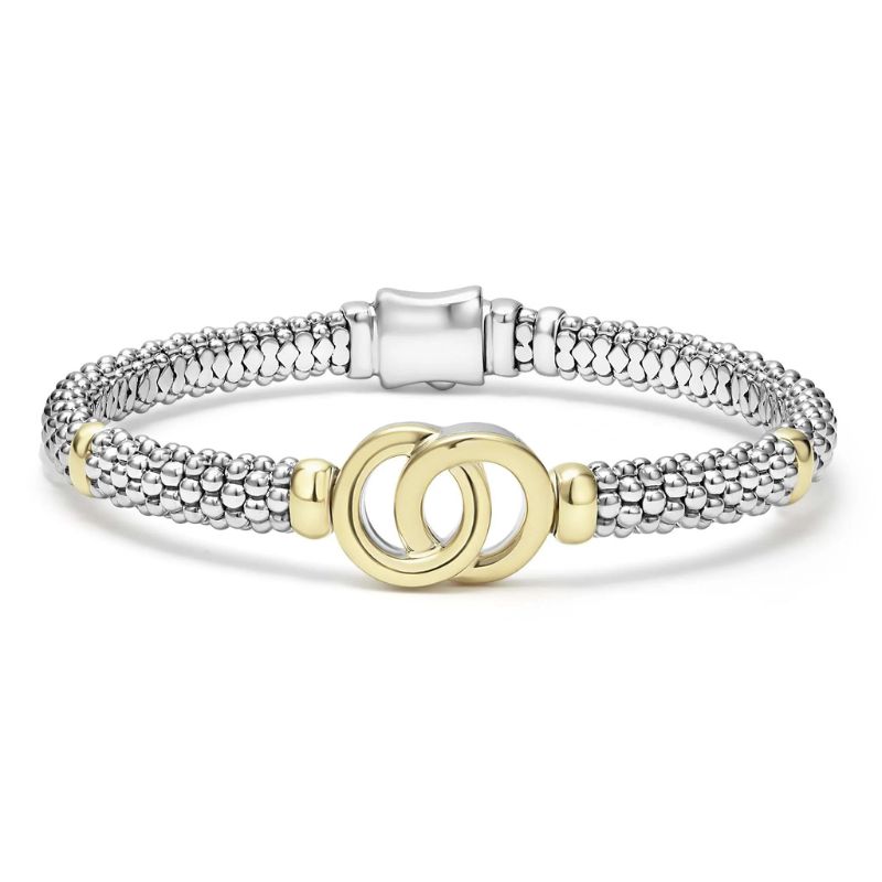 LAGOS Signature Caviar Two-Tone Interlocking Caviar Bracelet