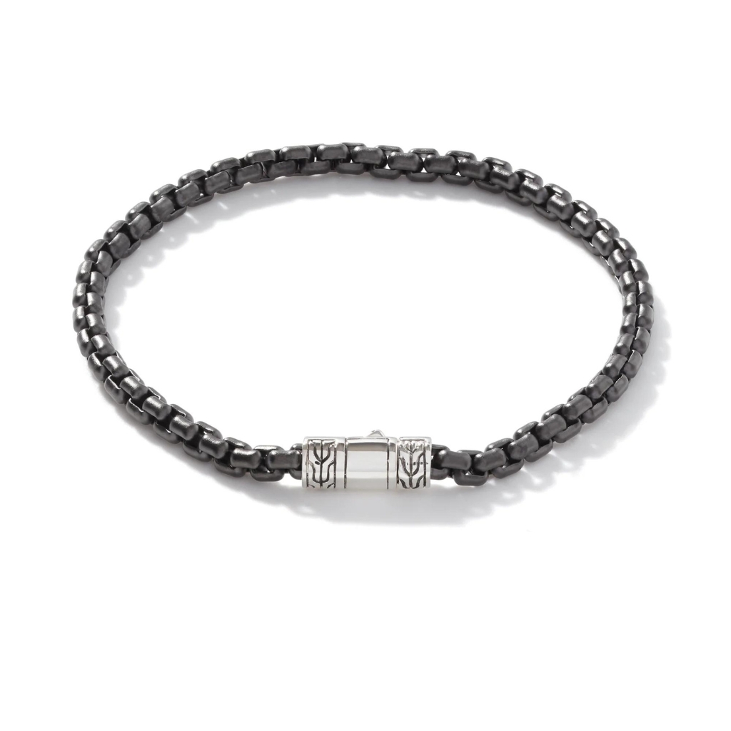 JOHN HARDY Black Silver Box Chain