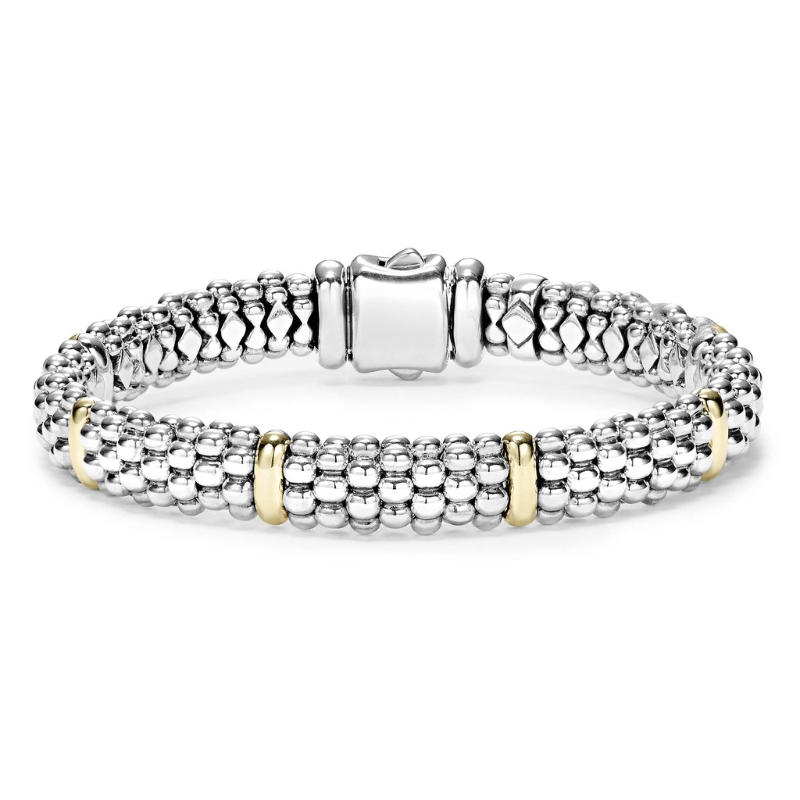 LAGOS Signature Caviar Six Gold Station Caviar Bracelet