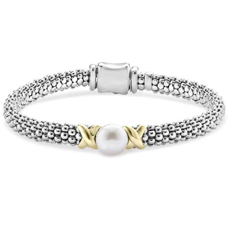 LAGOS Luna Two-Tone X Pearl Caviar Bracelet