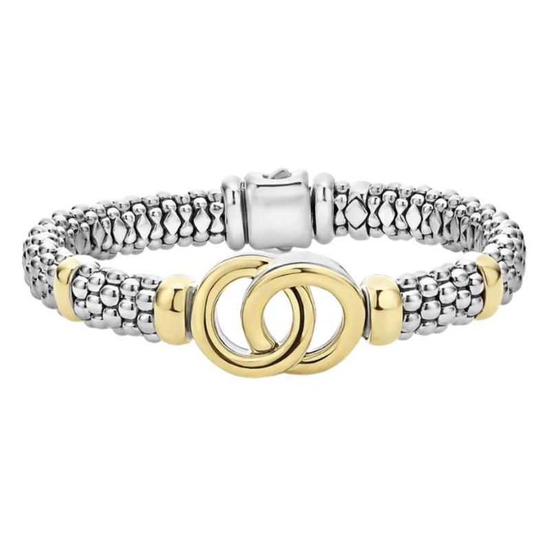 LAGOS Signature Caviar Two-Tone Interlocking Caviar Bracelet