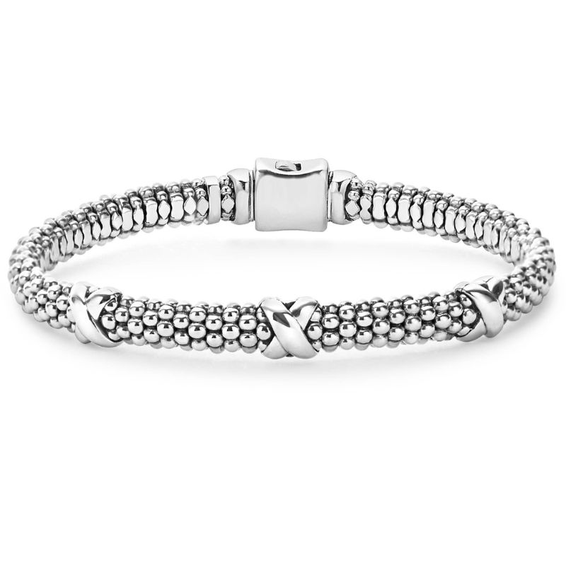 LAGOS Signature Caviar Three Station ' X ' Bracelet