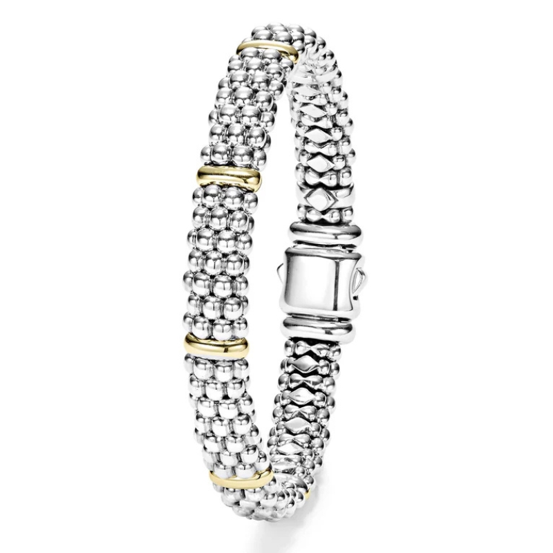 LAGOS Signature Caviar Six Gold Station Caviar Bracelet