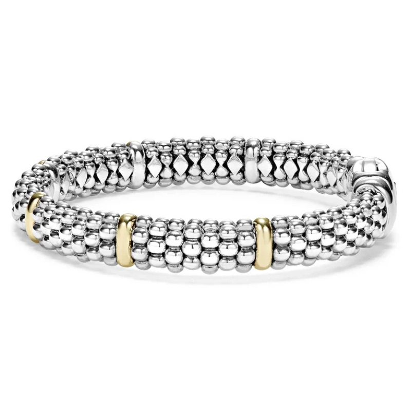 LAGOS Signature Caviar Six Gold Station Caviar Bracelet