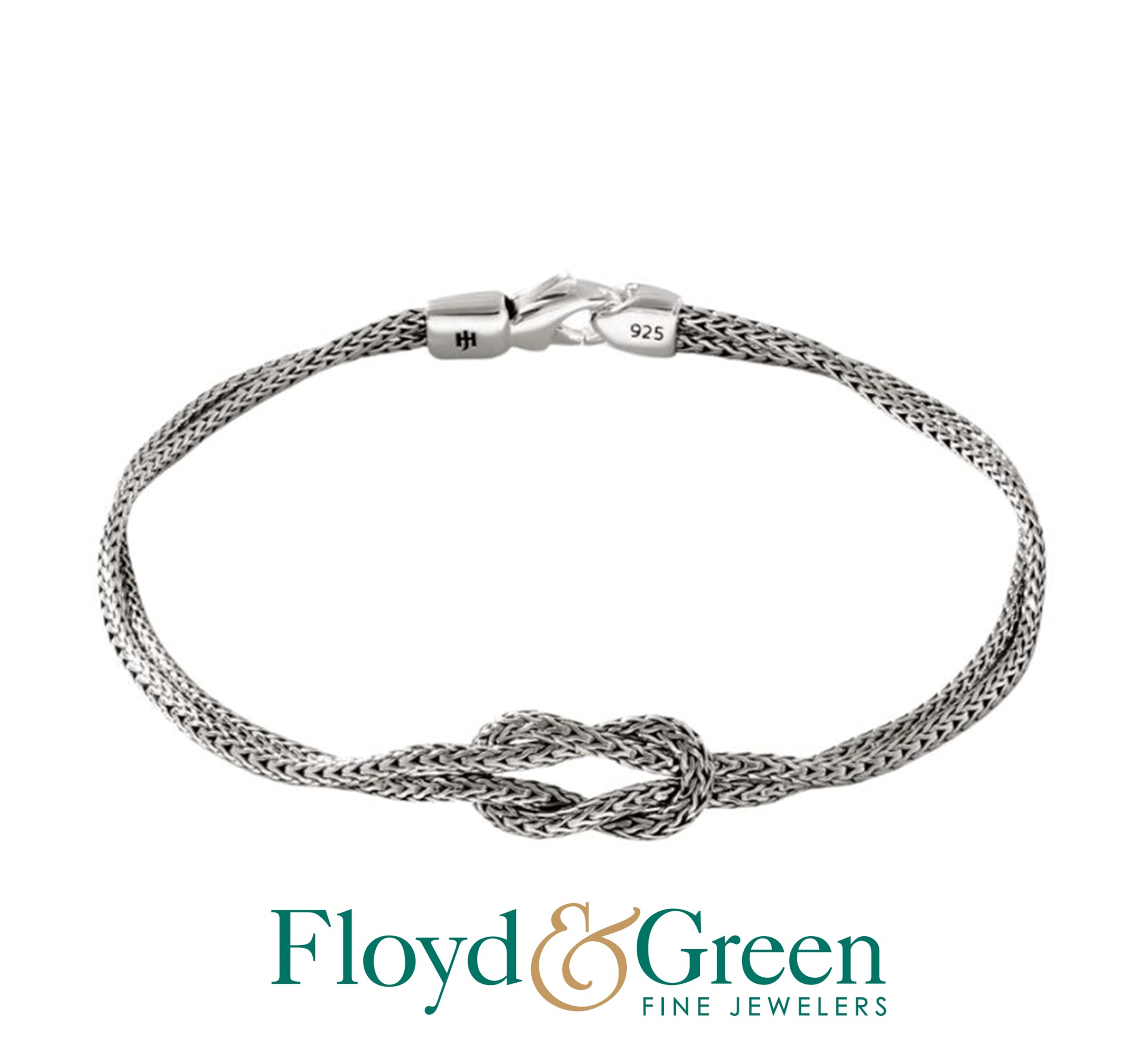 John Hardy SS Love Knot Bracelett 1.8MM w/ Lobster Clasp, 6 incn