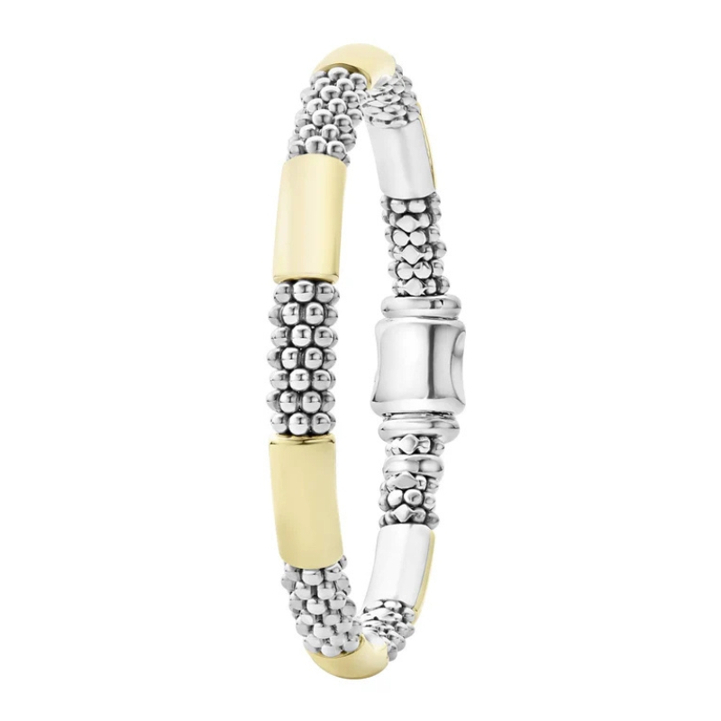 LAGOS High Bar Gold Station Caviar Bracelet