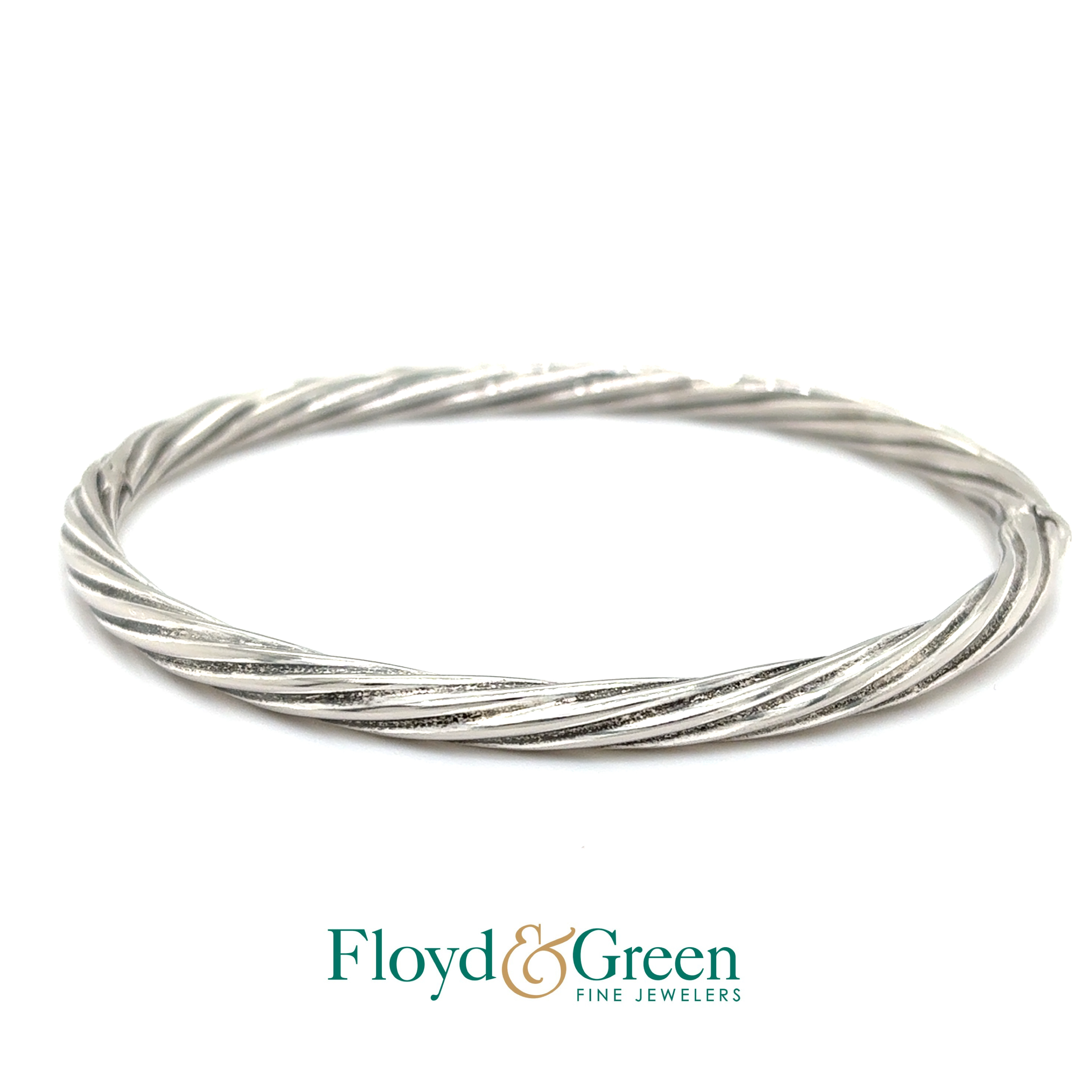 Sterling Silver Twisted Bangle Bracelet, 11.5g