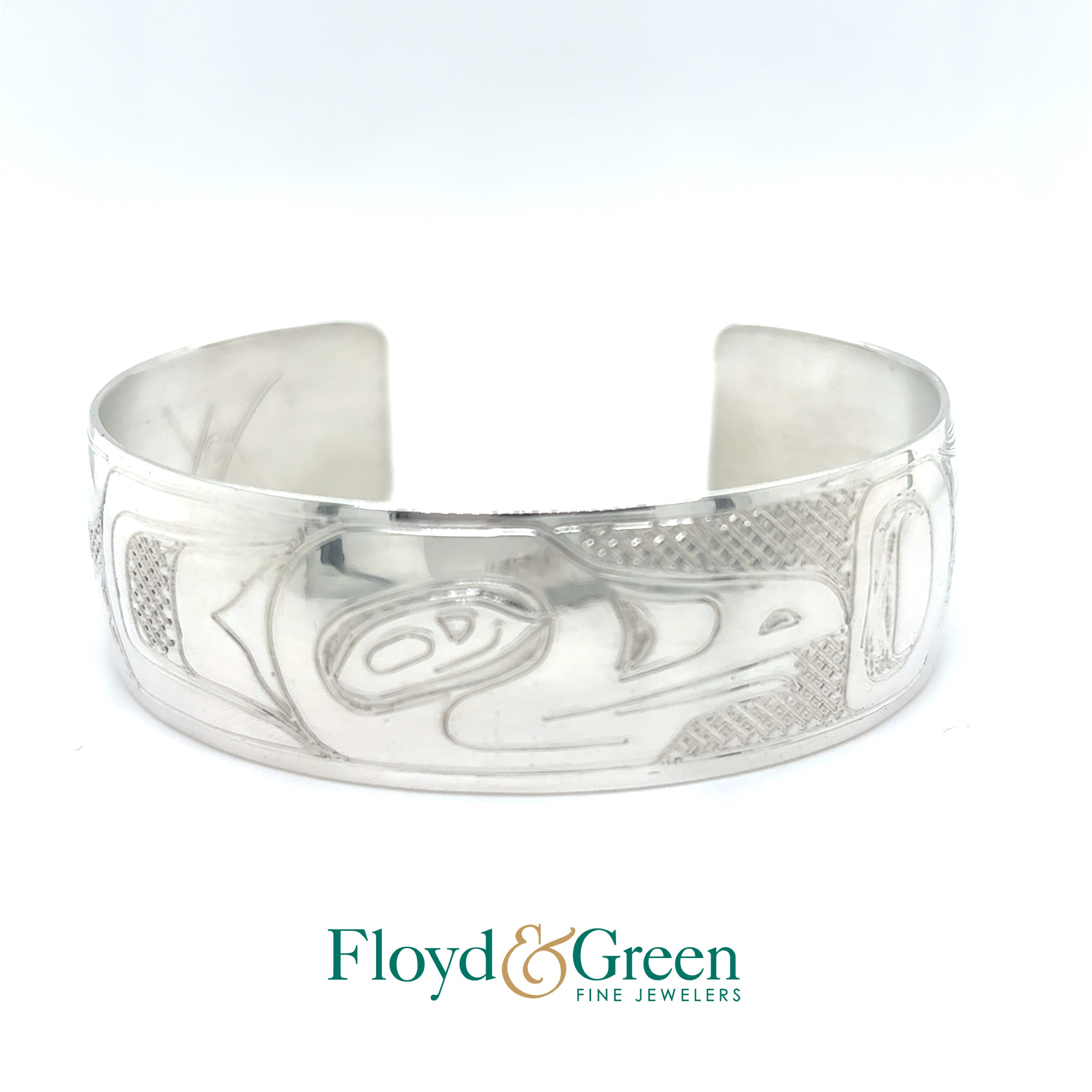 Sterling Silver Raven Cuff Bracelet, 23.3g