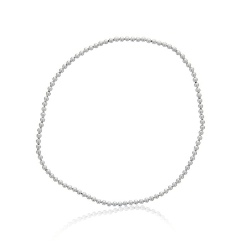 2MM Sterling Silver Beaded Bracelet