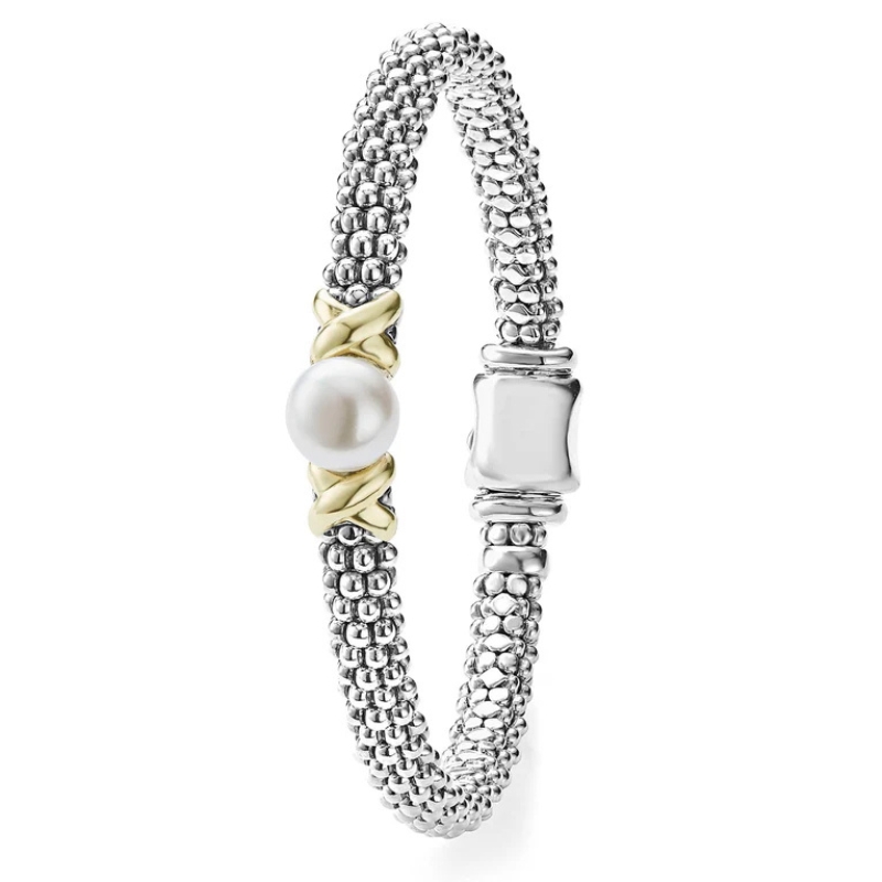 LAGOS Luna Two-Tone X Pearl Caviar Bracelet