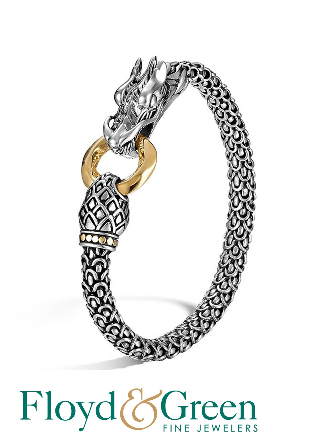 John Hardy Sterling Silver & 18K Gold Naga Dragon Bracelet