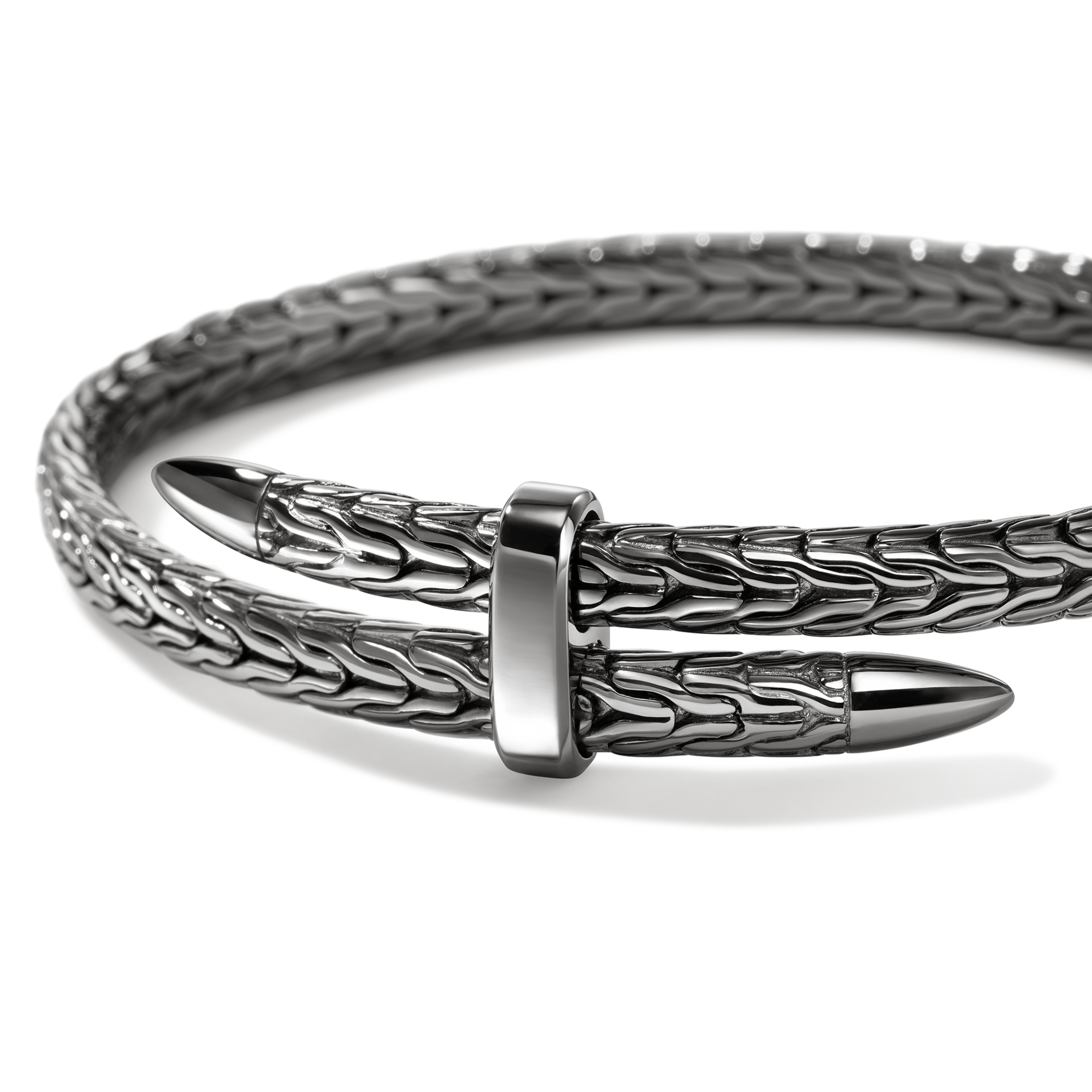JOHN HARDY Sterling Silver & Black Rhodium Spear Flex Cuff