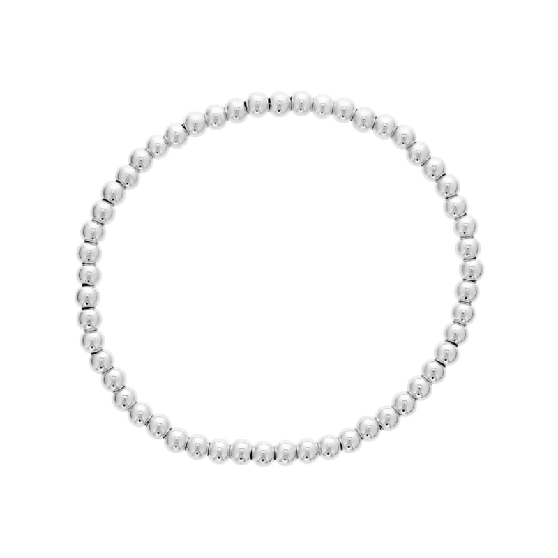 4MM Sterling Silver Beaded Bracelet