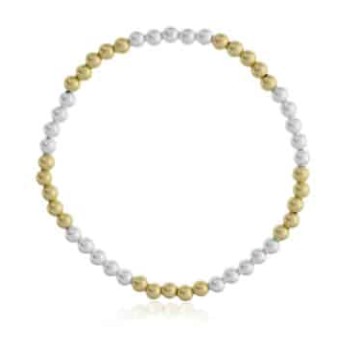 5 X 5 4mm Sterling Silver and Gold Filled Beaded Bracelet