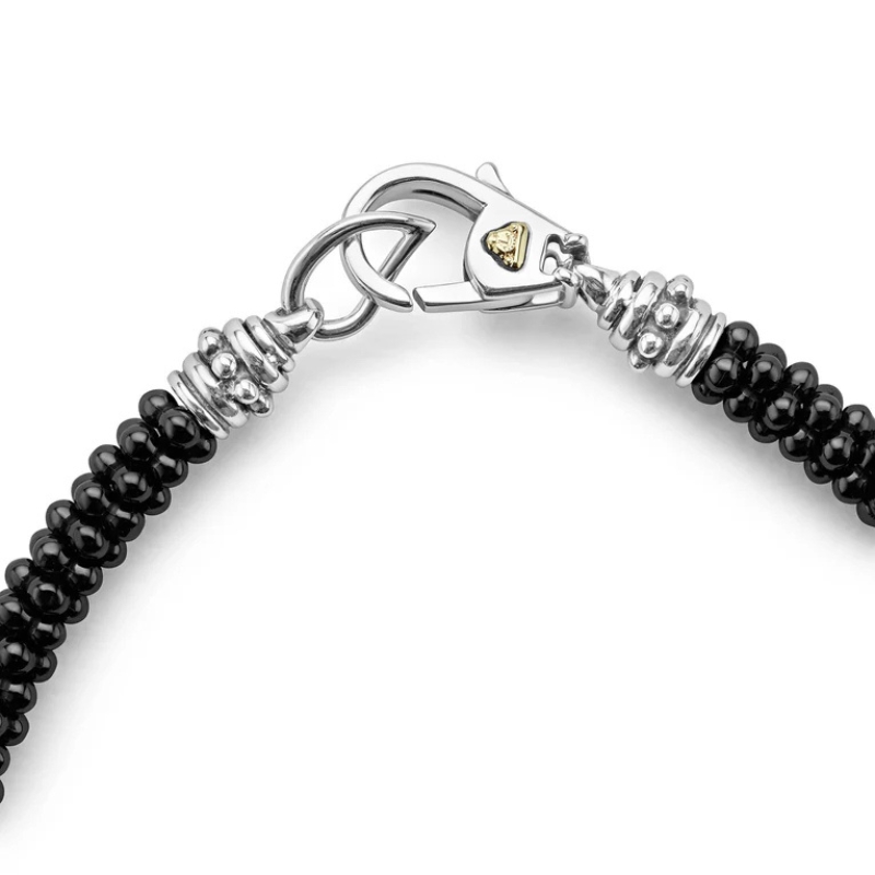 LAGOS Black Caviar Five Silver Station Ceramic Bracelet