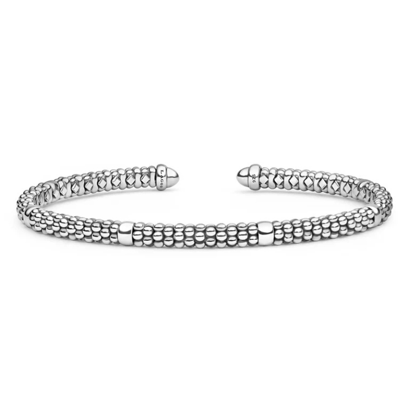 SS Sig Cav 6 Bar Torq Bracelet Size 7