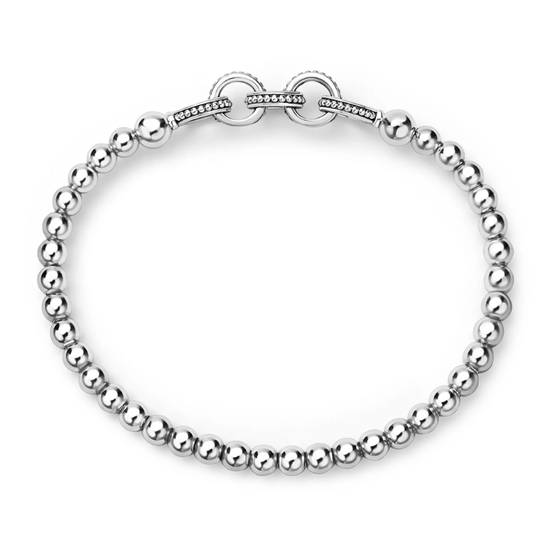 SS Sig Cav 4mm Chain Station Stretch Bracelet Size 7