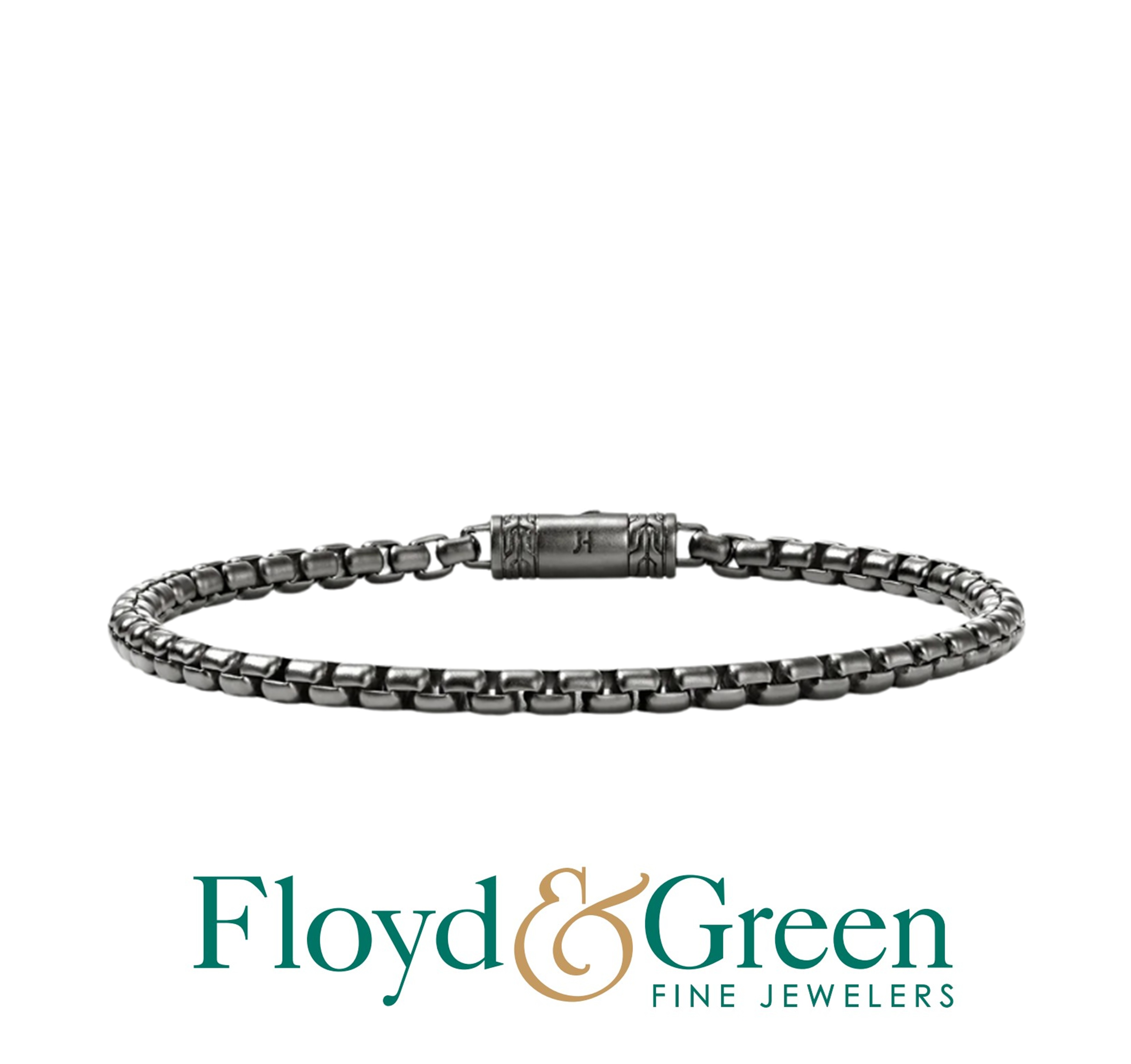 John Hardy Sterling Silver Box Chain Bracelet, Dark Silver, 3.7MM - Size L