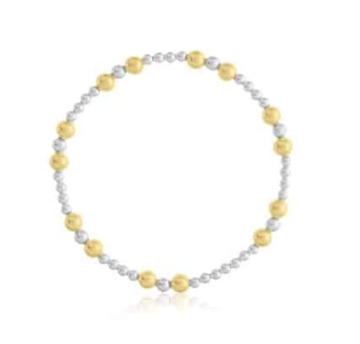 14kt Gold Filled & Sterling Silver Two Tone Bead Bracelet