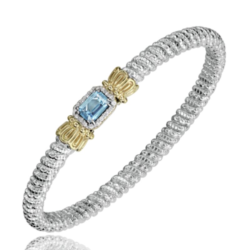 VAHAN Sky Blue Topaz and Diamond Closed Bracelet