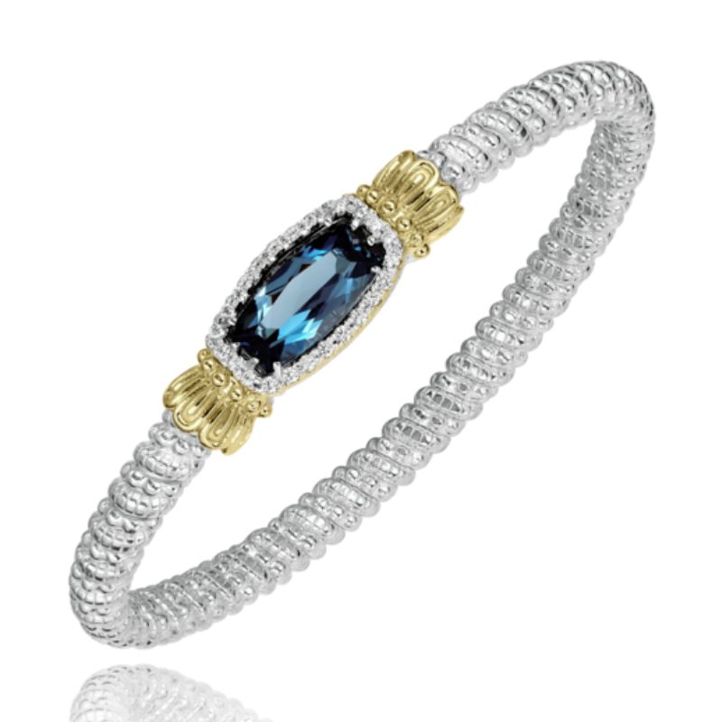 VAHAN London Blue Topaz and Diamond Closed Bracelet