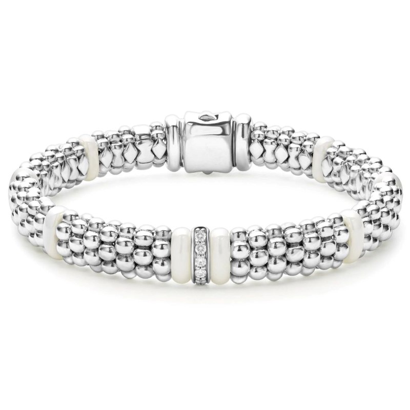 LAGOS White Caviar Single Station Diamond Caviar Bracelet