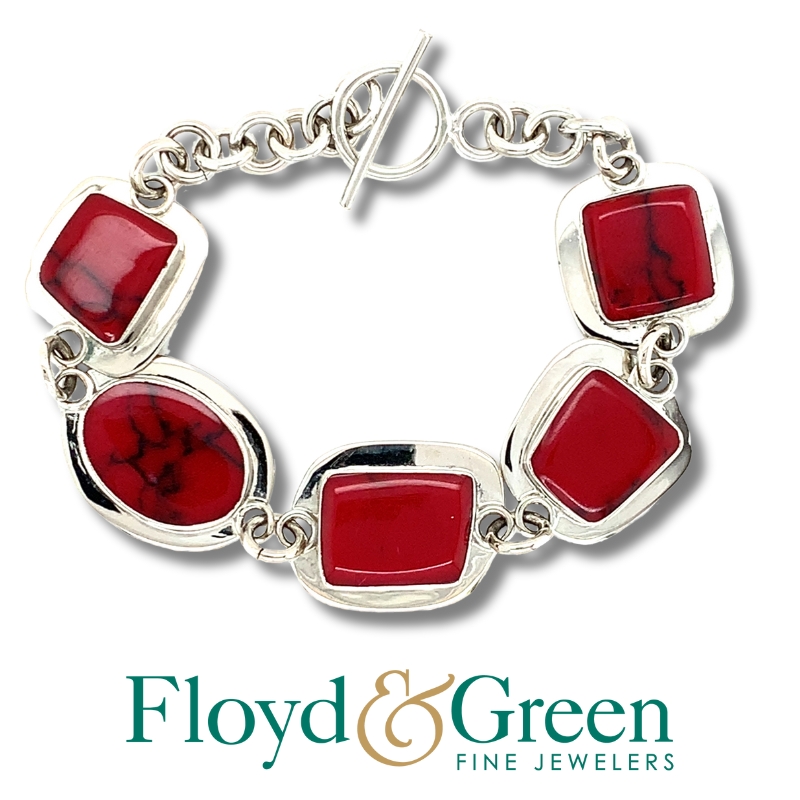 Red Glass Stone Bracelet