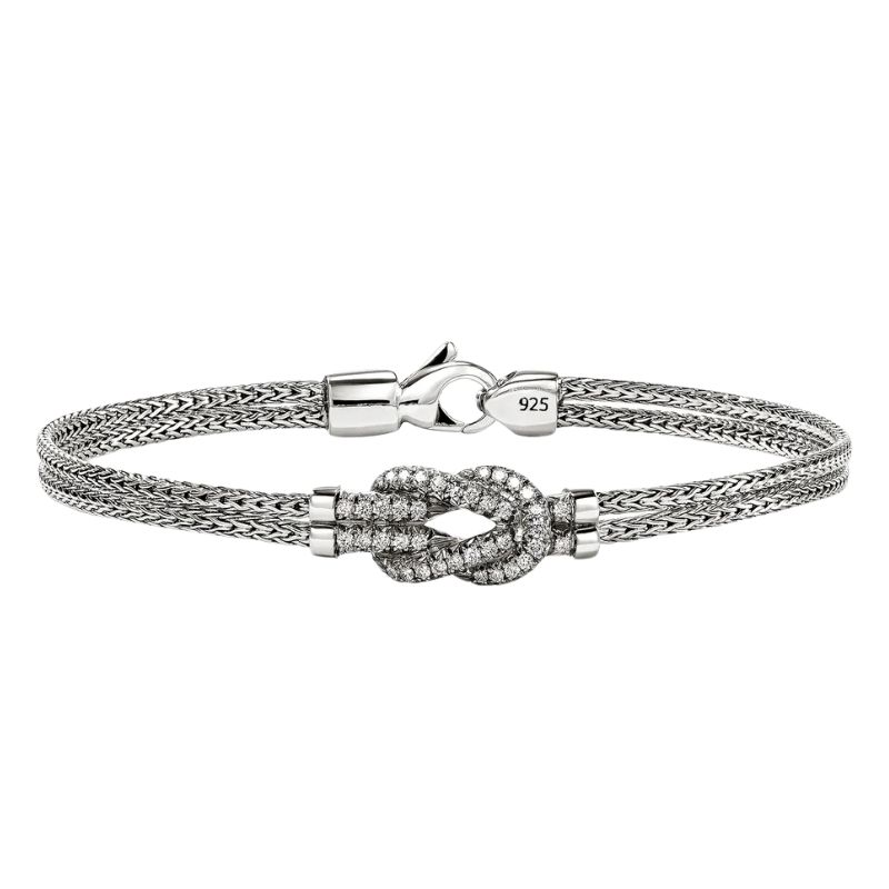 JOHN HARDY Love Knot Diamond Double Row Bracelet