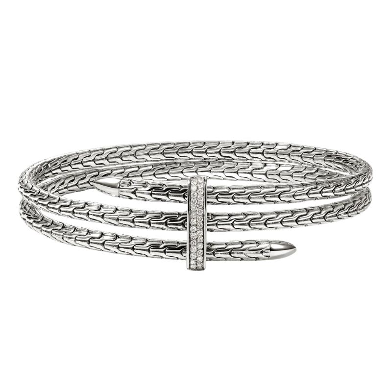 JOHN HARDY Spear Double Bypass Diamond Flex Bracelet