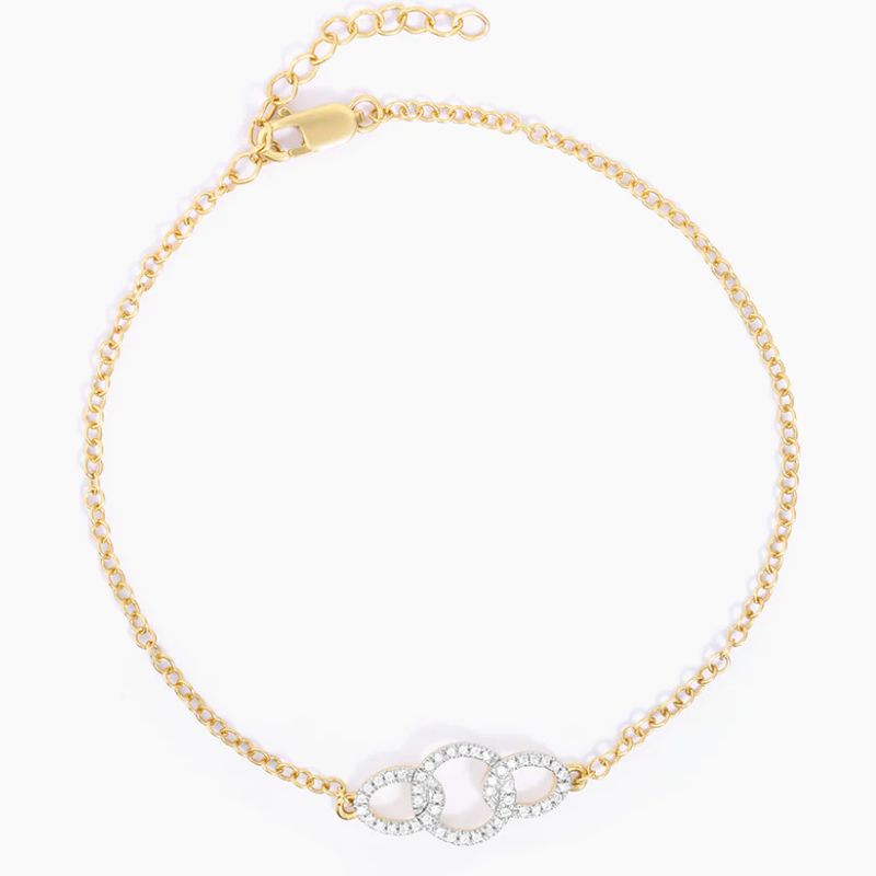 14KP SS Locked In Chain Bracelet