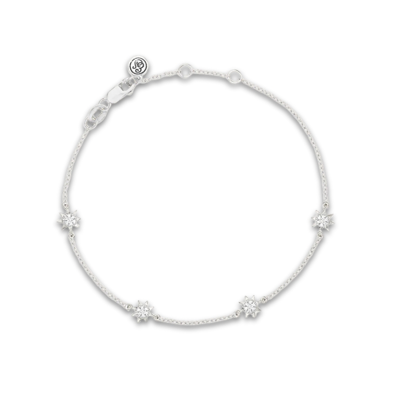 SS You Are My Sunshine Chain Bracelet .06ctw