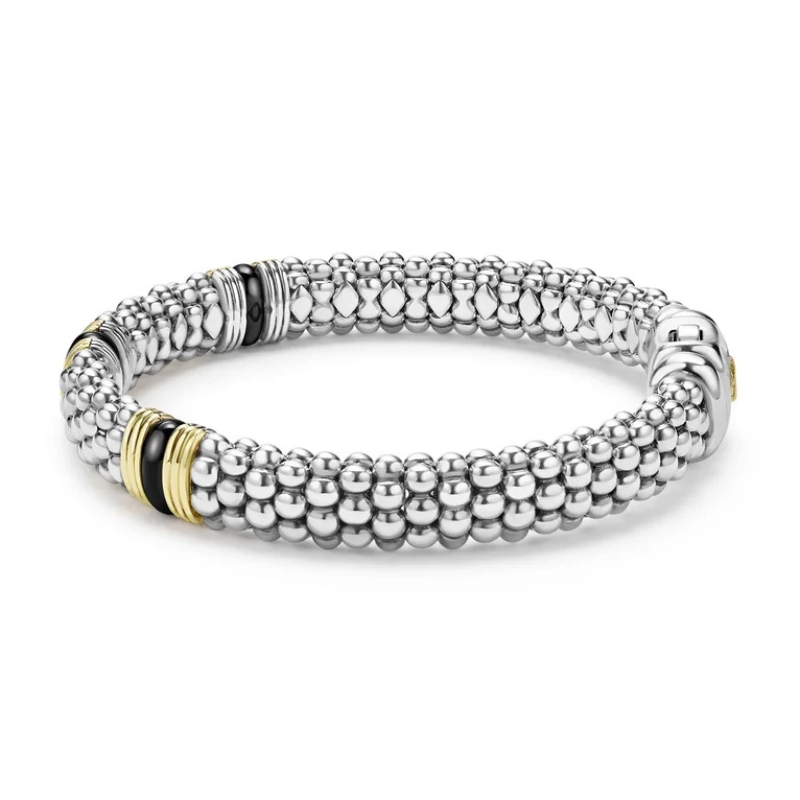 LAGOS Black Caviar 3 Fluted Station Bracelet