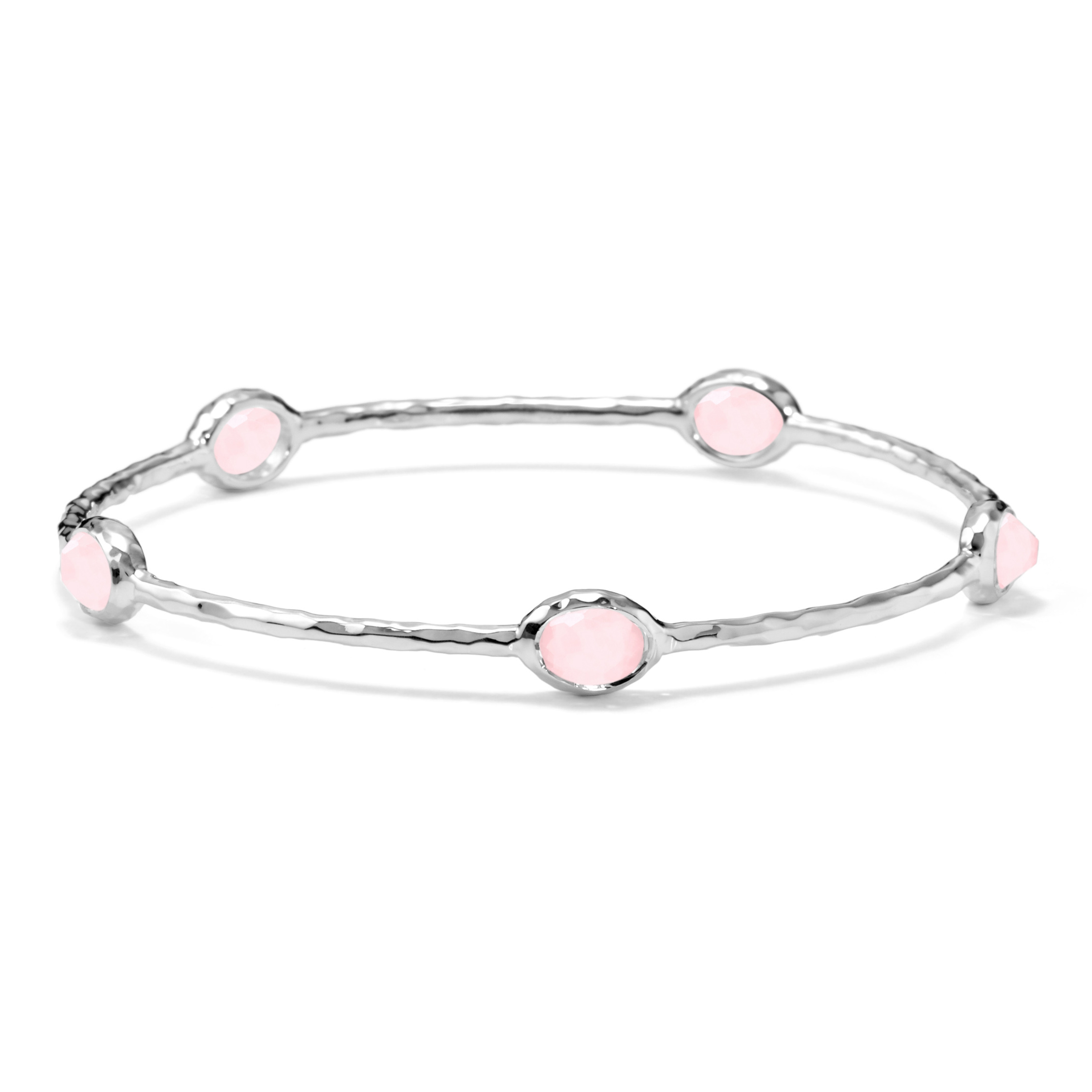 925 Rock Candy 5-Stone Bangle in Rose Quartz