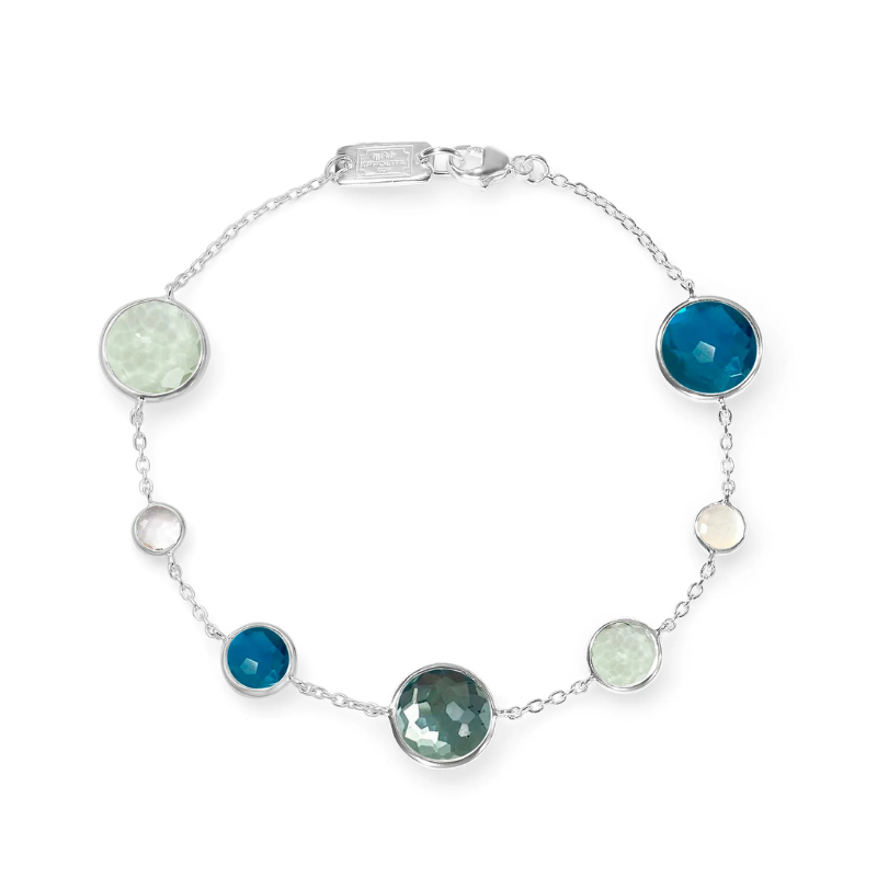 925 Lollipop 7-Stone Link Bracelet in Antico