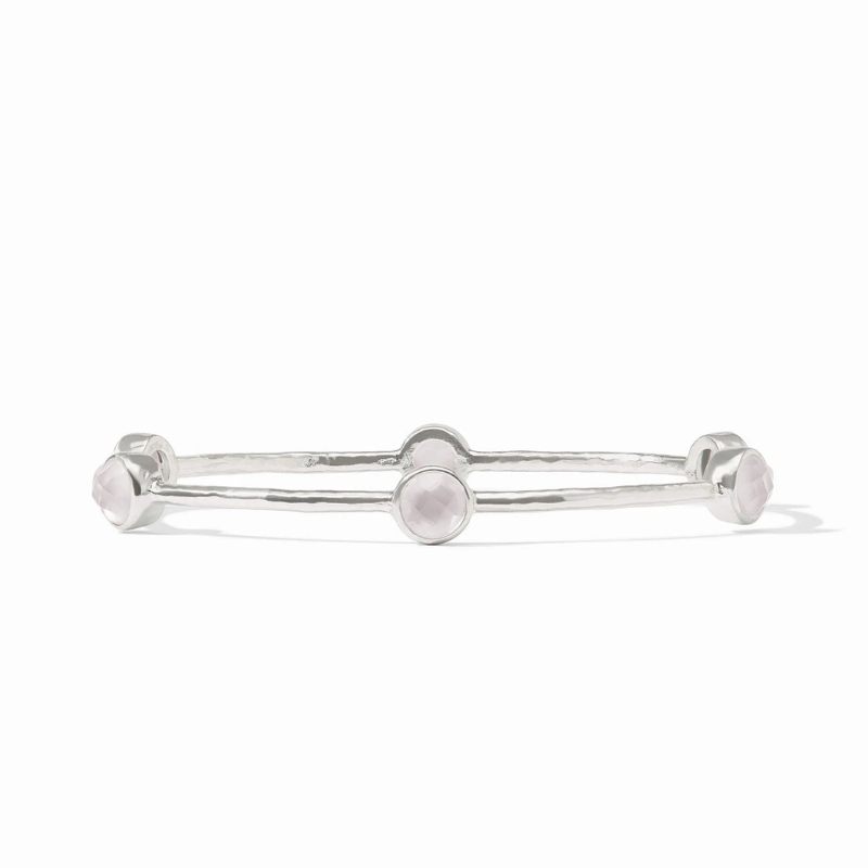 Milano Luxe Bangle w/ Iridescent Clear Crystal - Medium