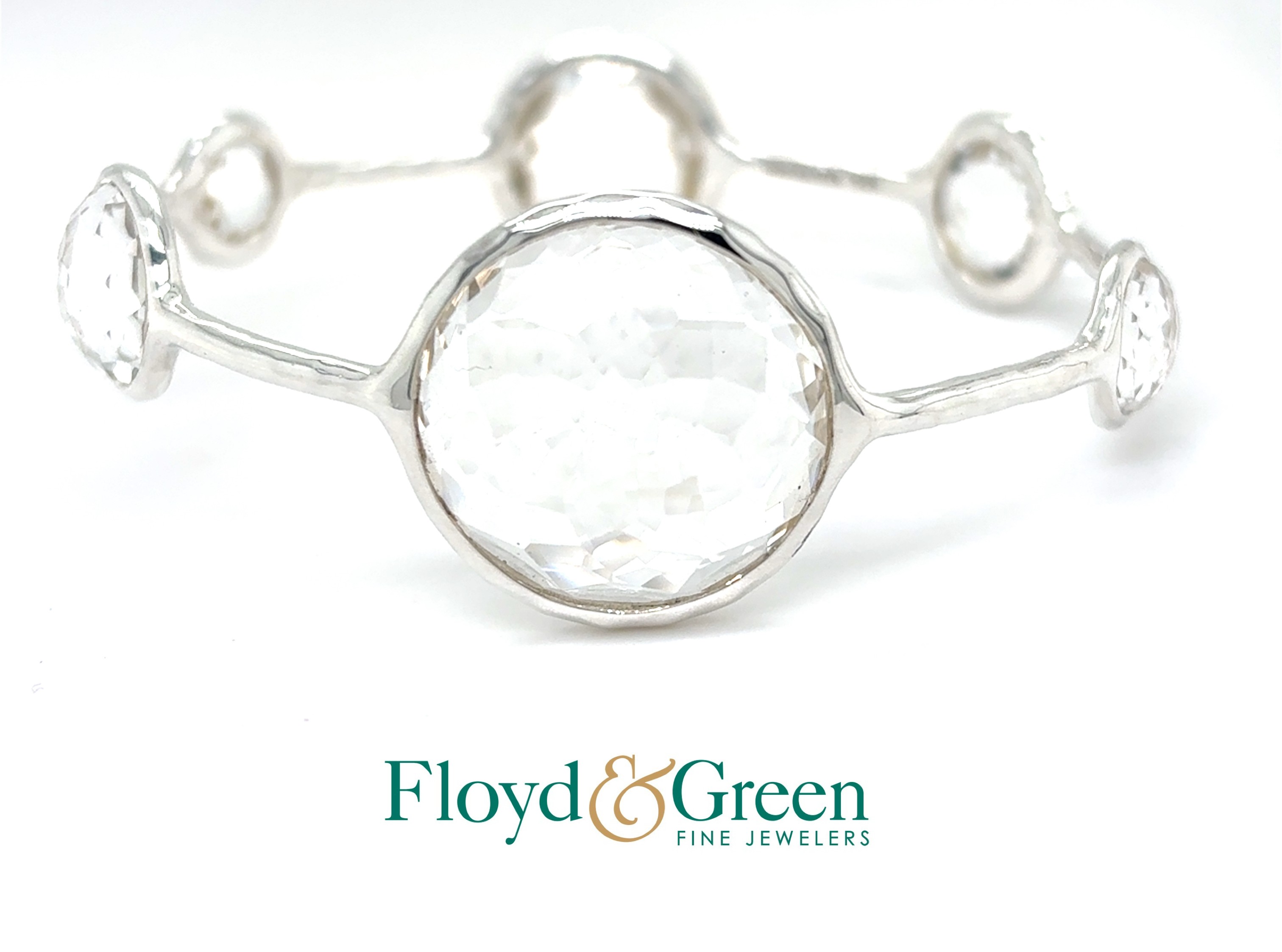 Ippolita Sterling Silver 6-Stone Lollipop Bangle: Quartz