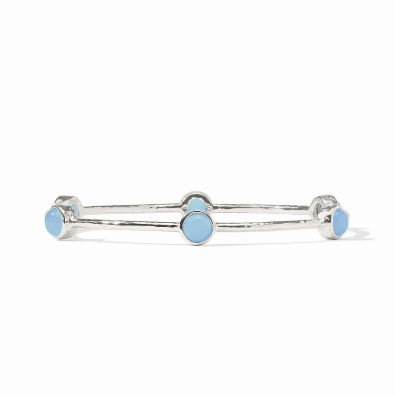Milano Luxe Bangle w/ Blue Chalcedony - Medium