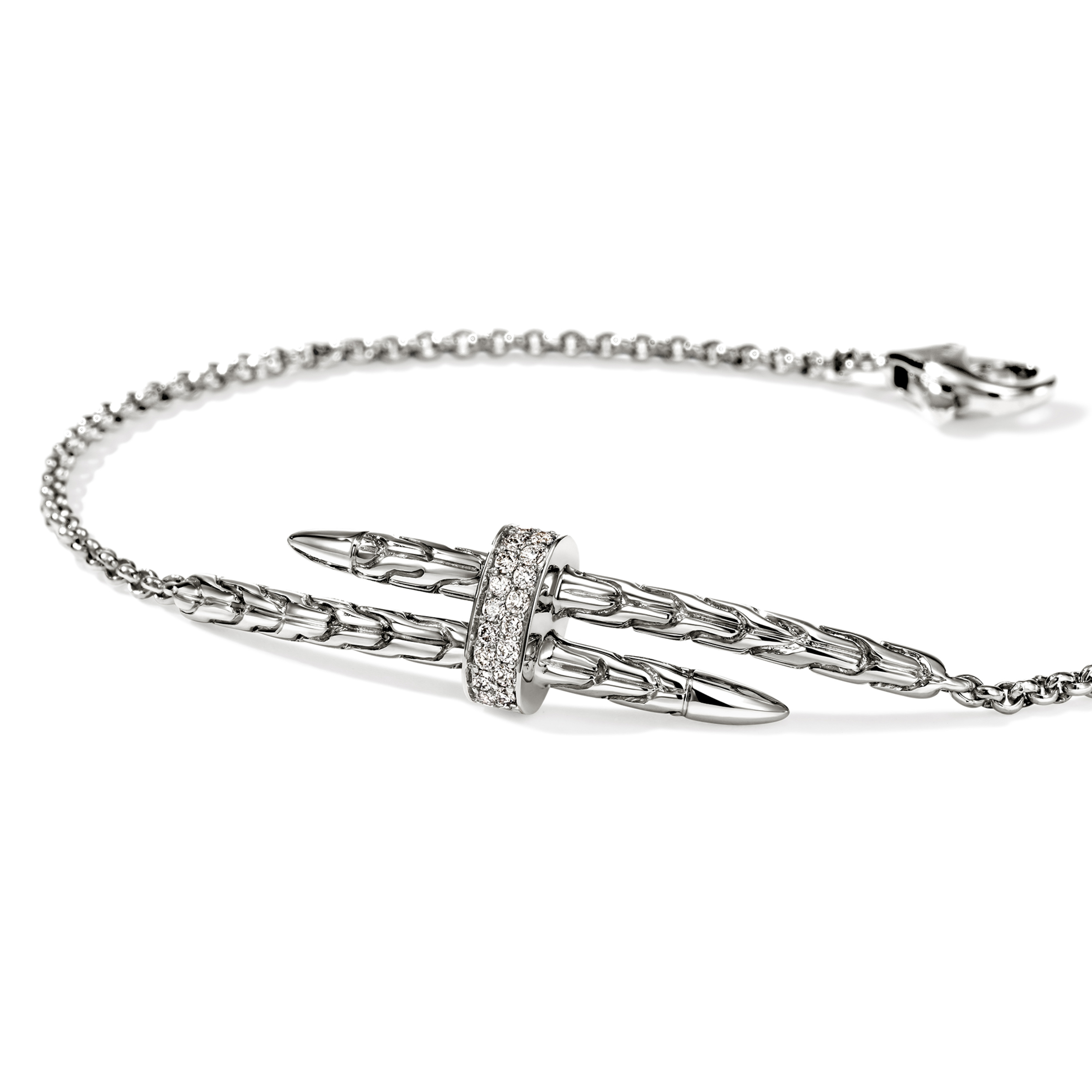 JOHN HARDY Spear Diamond Station Chain Bracelet