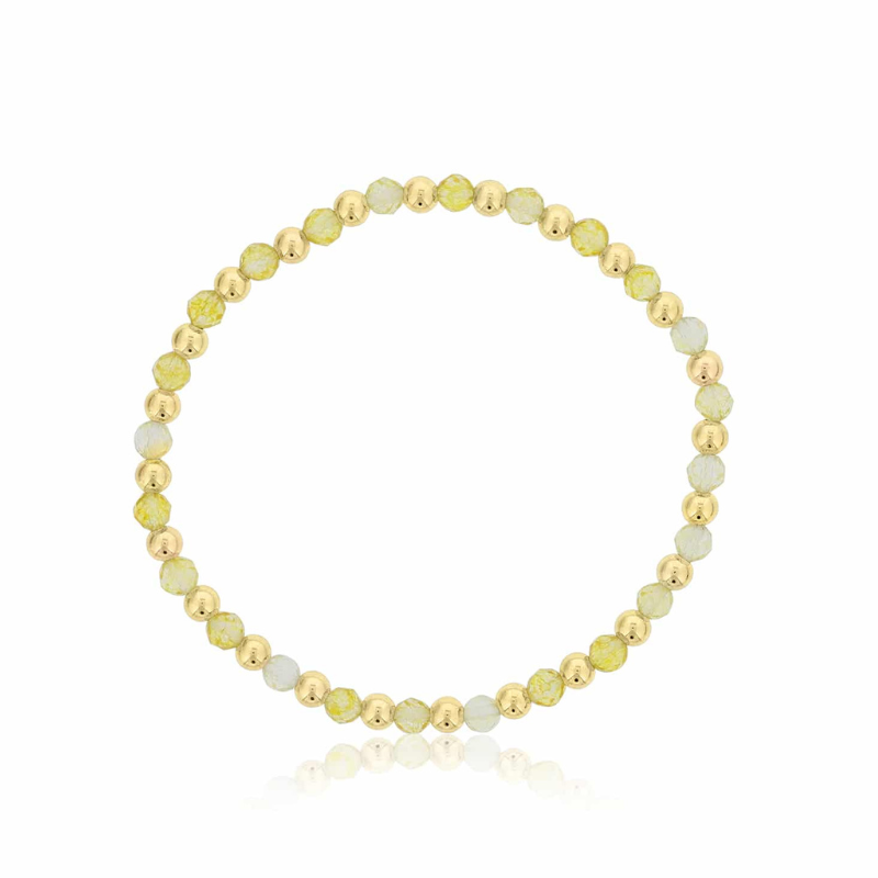 DEE BERKLEY Alternating Citrine & Gold-Filled Beaded Bracelet