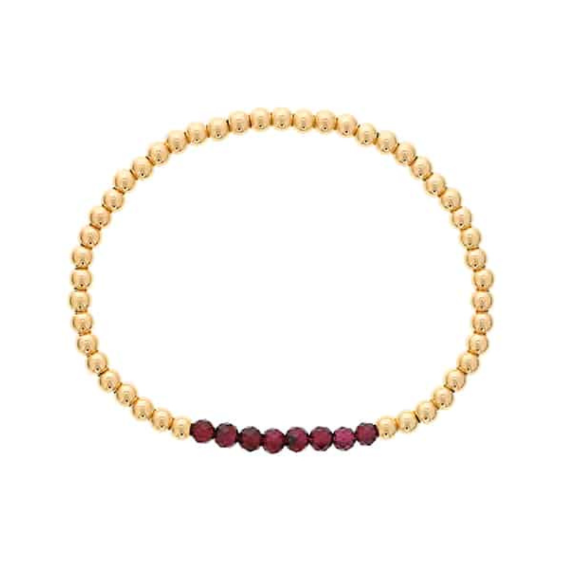 DEE BERKLEY Garnet Bar Beaded Stretch Bracelet