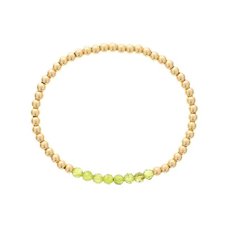 DEE BERKLEY Peridot Bar Beaded Stretch Bracelet