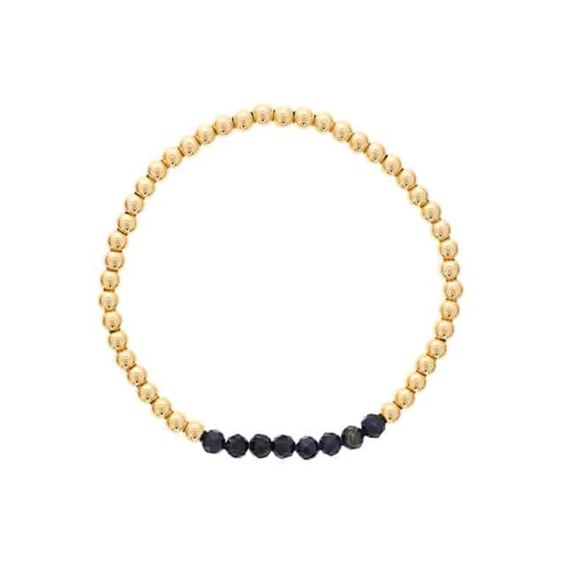 DEE BERKLEY Sapphire Bar Beaded Stretch Bracelet