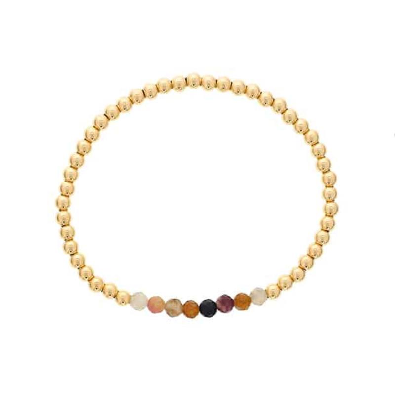 DEE BERKLEY Tourmaline Bar Beaded Stretch Bracelet