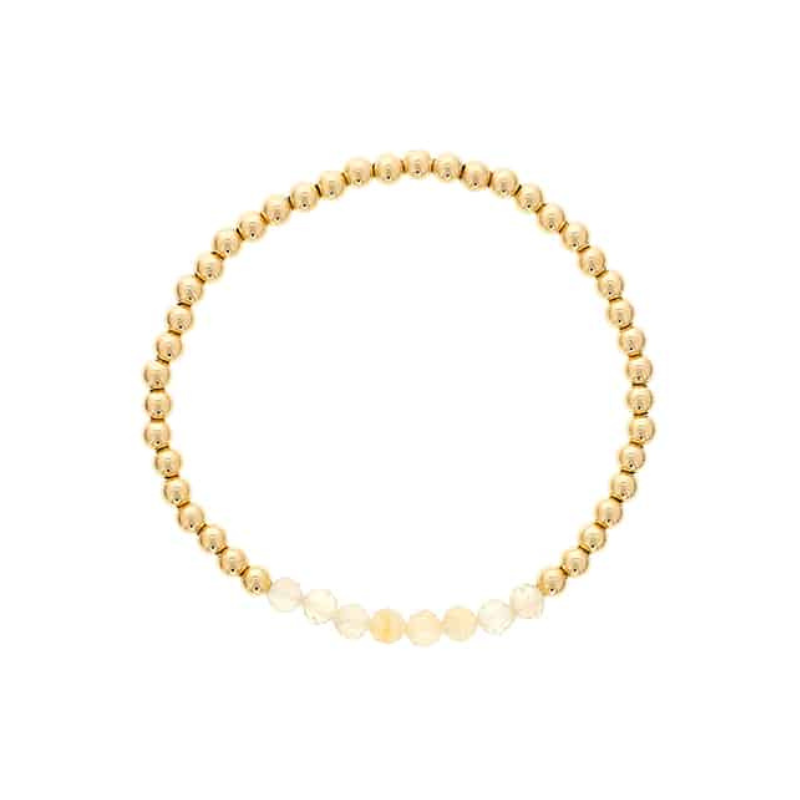 DEE BERKLEY Citrine Bar Beaded Stretch Bracelet