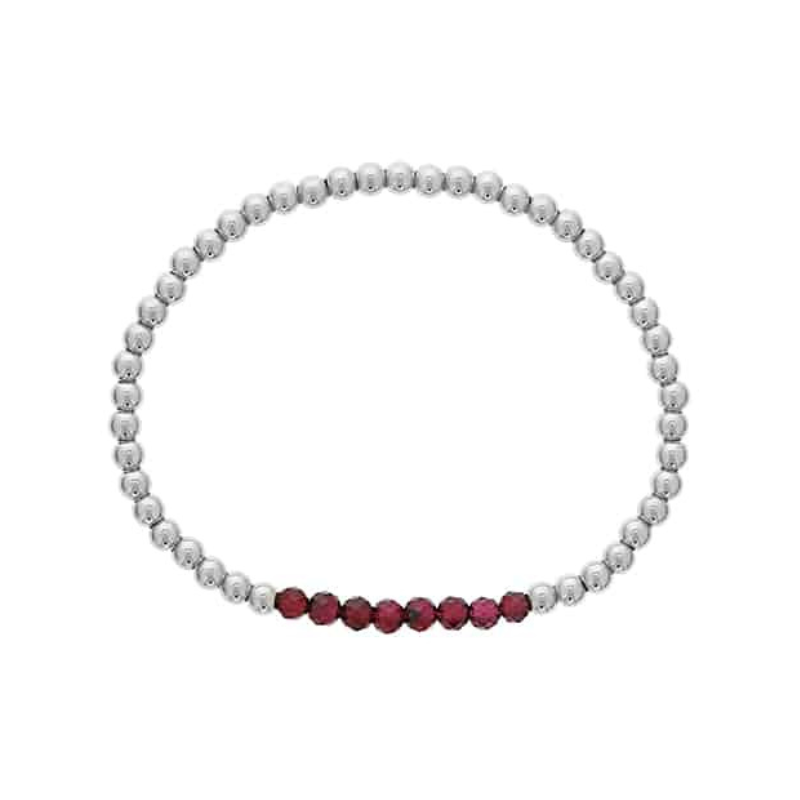 January Sterling Silver Garnet Mini