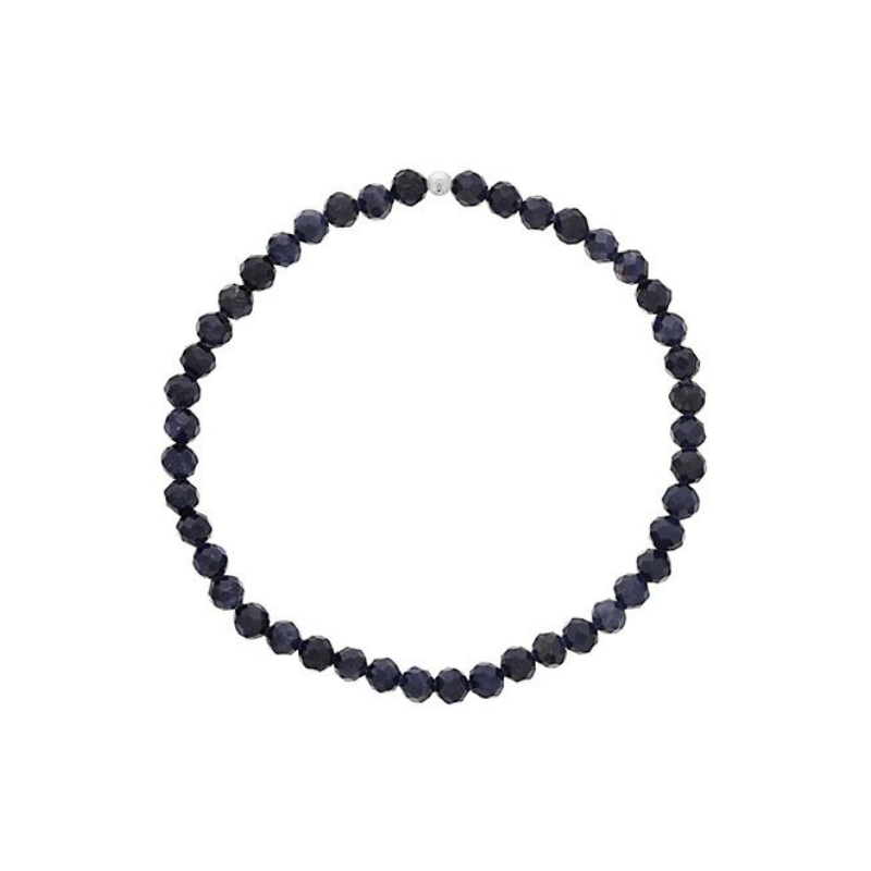 4MM Faceted Sapphire Bracelet w/ Sterling Silver Finishing Bead