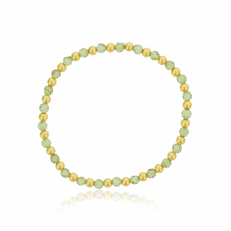 DEE BERKLEY Alternating Peridot & Gold-Filled Beaded Bracelet