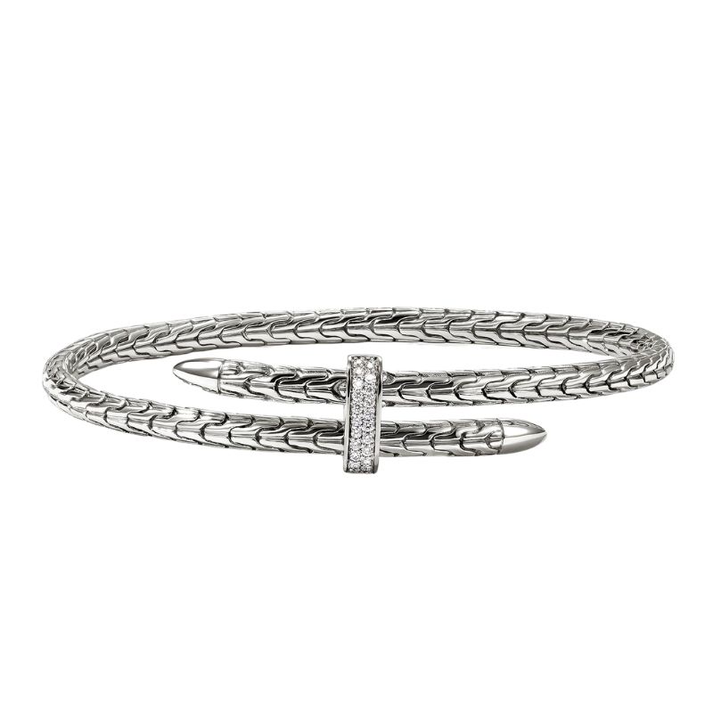 JOHN HARDY Spear Bypass Diamond Flex Cuff